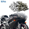 10 x M6 U-Type Rivets Motorcycle Fasteners Clips with Silver Tone Bolts Screws