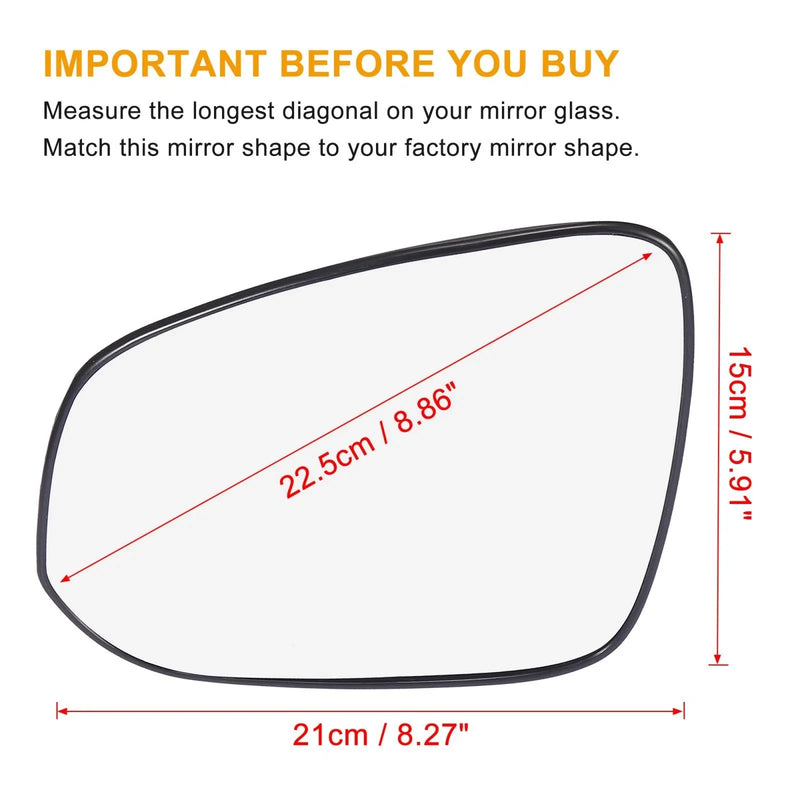 Toyota RAV4 Heated Left Side Mirror Glass with Backing Plate (2001-2023)