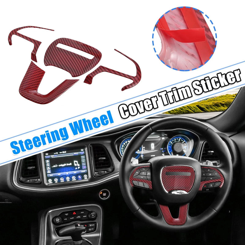 Dodge Charger Challenger 2015-2020 Red Steering Wheel Trim Set