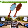 Motorcycle Rear View Mirrors / Oval Shape Handlebar - Orange Aluminum Alloy