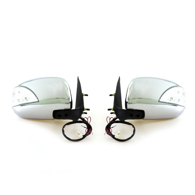 Toyota Hilux2004-2015 Chrome Electric Folding LED Door Wing Mirrors