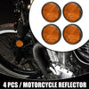4pcs Reflector 1.73x0.31in Universal Round Motorcycle Bike Orange