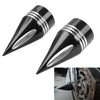 Harley Touring Dyna Sportster Black & White Spike Front Axle Cap Nut