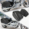 Pair Universal Motorcycle Saddlebag Luggage Bag 1680D Adjustable Buckles Black