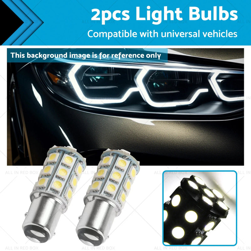 Caravan 12V BA15D LED White 27 SMD 5050 Indicator Signal Lights