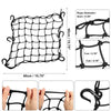 Motorcycle 2 x 40x40cm 49 Holes Luggage Cargo Net Bag 6 Hooks Black