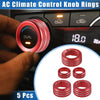 Toyota 4Runner 5 Pcs Red AC Climate Control Knob Rings (2010–2022)