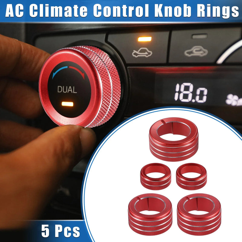 Toyota 4Runner 5 Pcs Red AC Climate Control Knob Rings (2010–2022)