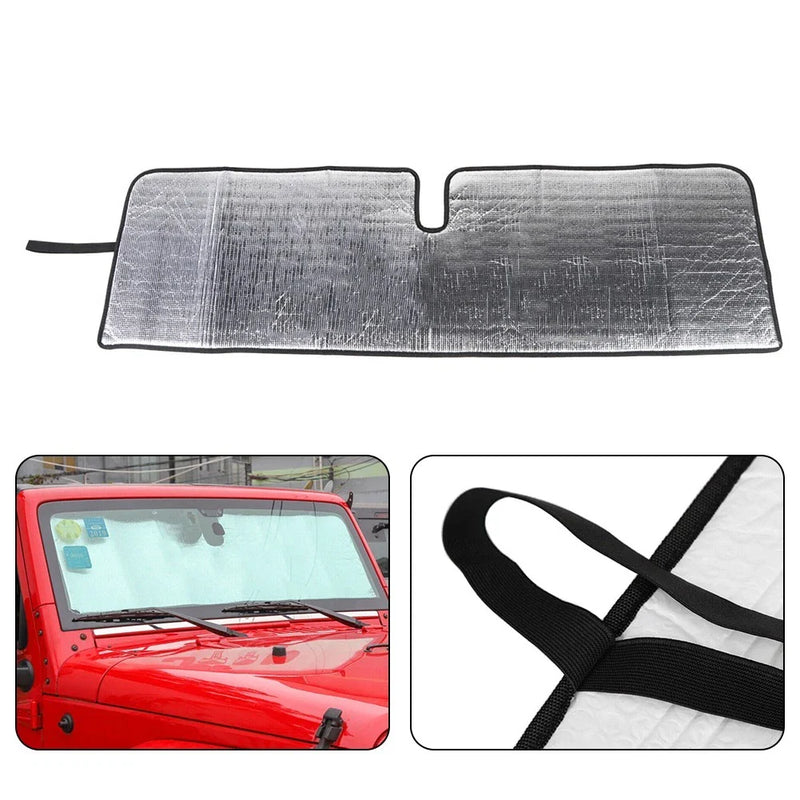 Jeep Sunshade 2/4-Door Windscreen Windshield UV Aluminum Foil (2007-2018)