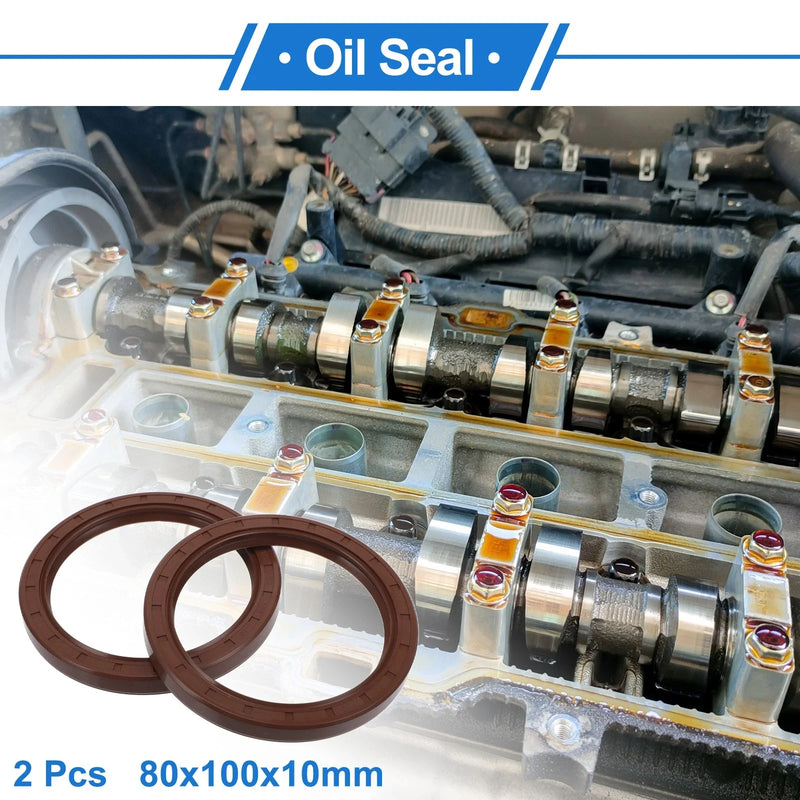 2 x Oil Seal 80x100x10mm Brown