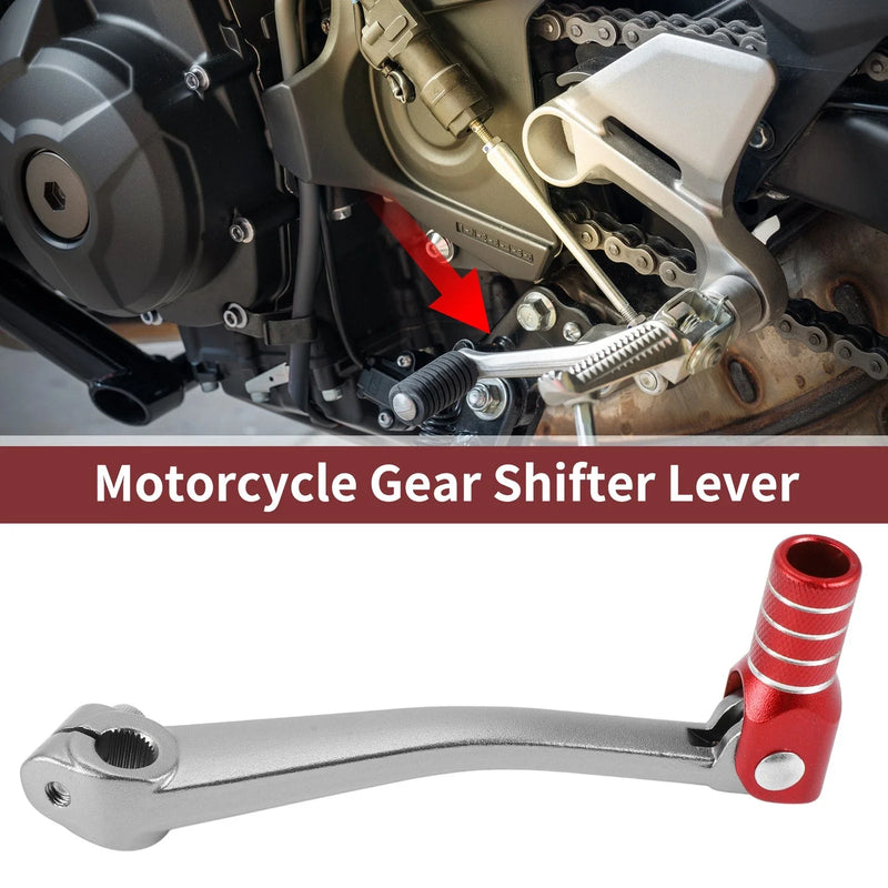 Bosuer 125 Folding Motorcycle Gear Shifter Lever Titanium Tone Red
