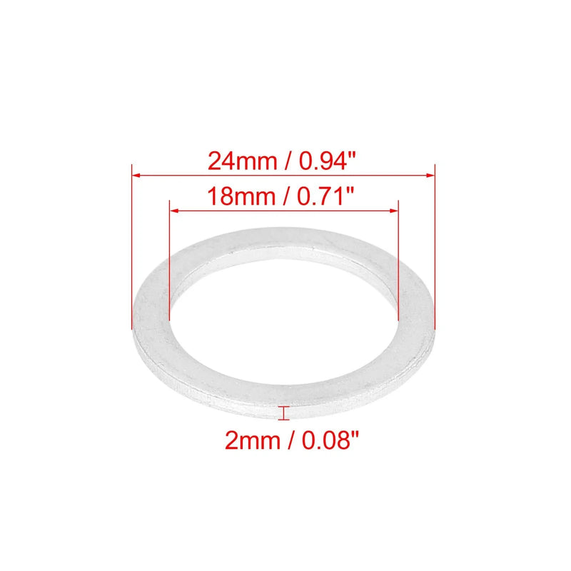 Porsche 900 M18 Silver Tone Oil Drain Plug Gaskets (1965-1989)