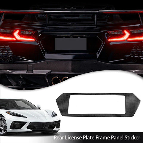 Corvette C8 Carbon Fiber Rear License Plate Frame Trim (2020-2024)