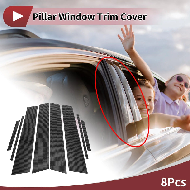 Toyota Prius 8 x Carbon Fiber Car Door Pillar Window Trim (2023–2024)