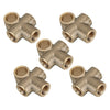 5 x Brake Line Pipe Brass T 3-Way Female Thread Distributor