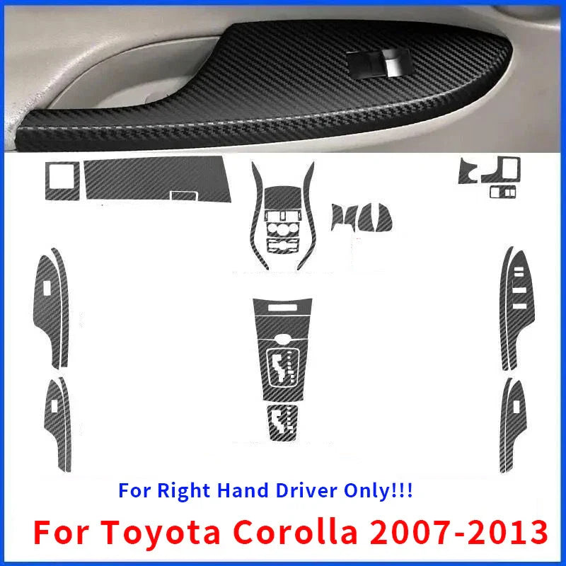 Toyota Corolla RHD Carbon Fiber Trim Stickers Decals Cover (2007–2013)