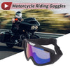 Motorcycle Riding Goggles Blue Purple Lens Black Frame PC Cycling Sunglasses