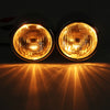 Universal Motorcycle Street Fighter Black Twin Headlight Dual Lamp