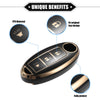 Nissan Altima Armada TPU Black 3 Button Keyless Key Fob Shell Cover Case