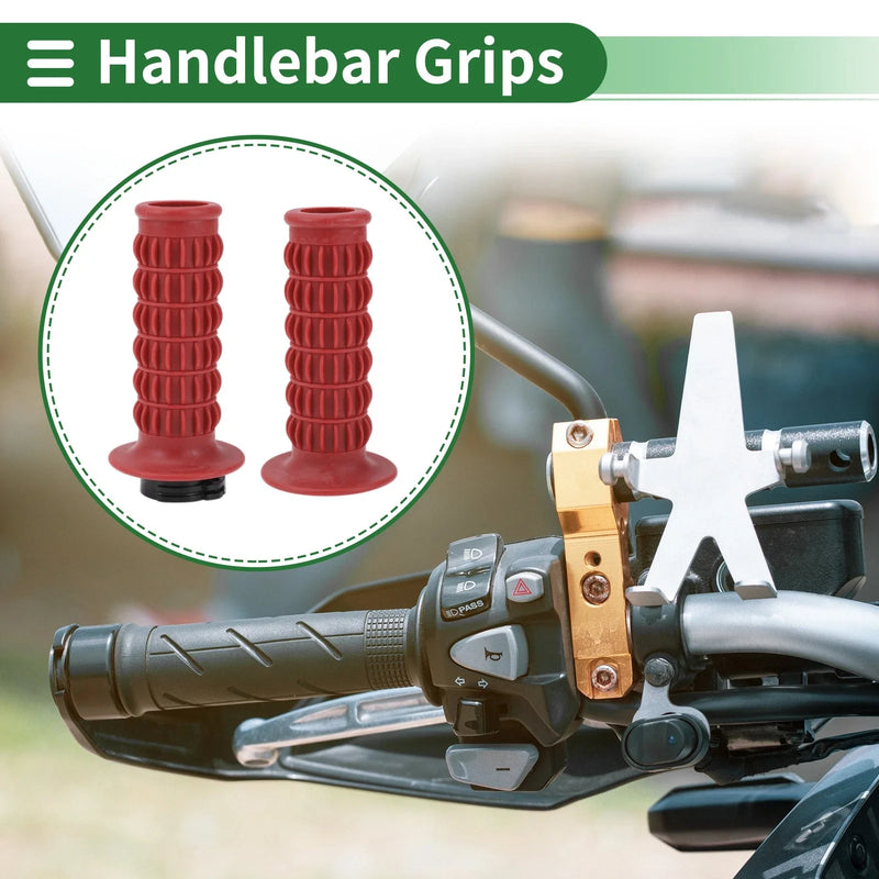 Motorcycle 25mm Hand Grips Cover Dark Red Scale Pattern