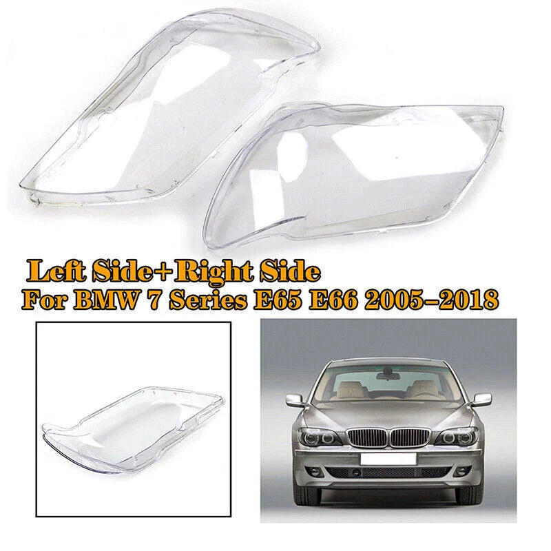 2005-2008 BMW 7 Series E66 Headlight Replacement Lens Covers (2005-2008)