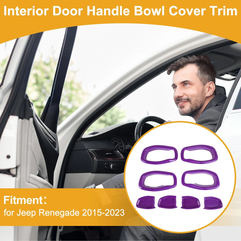 Jeep Renegade (2015-2023) 4 x Purple ABS Interior Door Handle Bowl Cover Trim