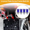 Universal Motorcycle M6 40mm License Plate Screws Cover Al Alloy Blue 4Pcs