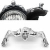 Harley Dyna Bobber Chrome Skull Headlight Visor