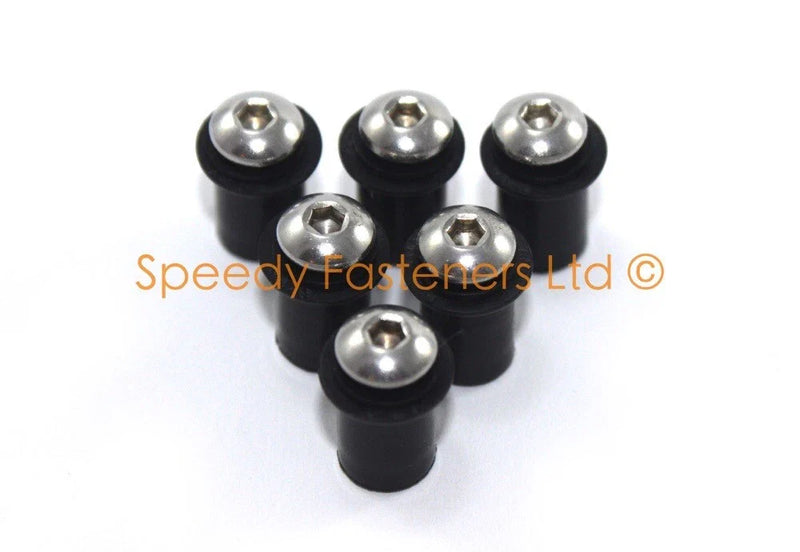 Motorcycle Windscreen Bolt Kit with Rubber Wellnuts