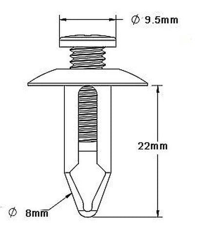 Suzuki GSX-R 10x 8mm Fairing Clips Plastic Screw Rivets