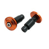 Motorcycle 2 x 7/8" 22mm Orange Handlebar Grips Bar End Slider Caps Plugs