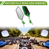 M8 / M10 Rear View Mirror Polygonal Shape Black Green Aluminum Alloy