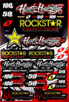 Rockstar Motorcycle Sticker Sheet Decal Graphics Set