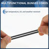 26cm Adjustable Bungee Cords with Metal Buckle - 20 Pcs Black