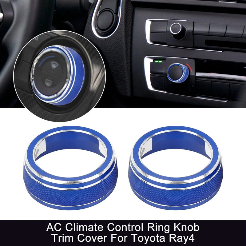 Toyota RAV4 Blue AC Climate Control Knob Trim Covers (2019-2021)