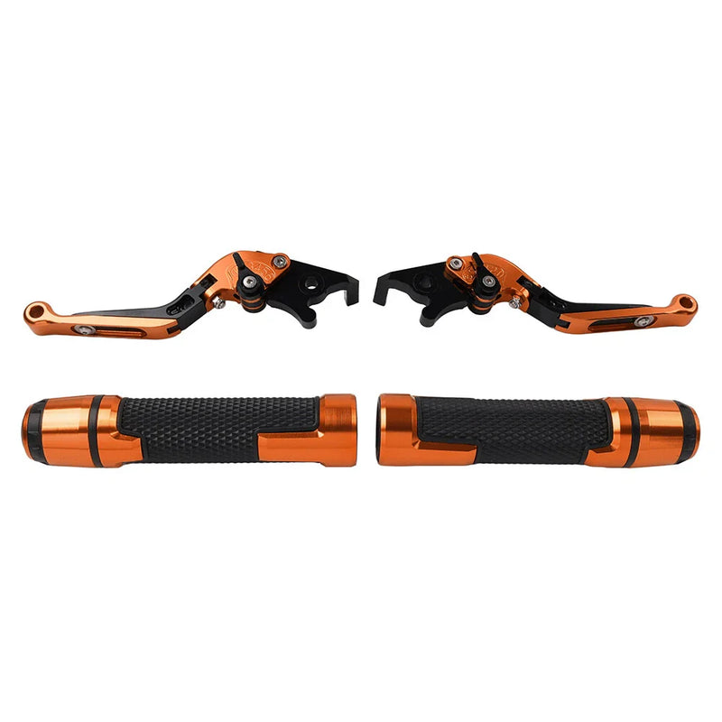 BMW S1000R S1000RR Orange Extendable Brake Clutch Lever Grip Set (2014-2023)