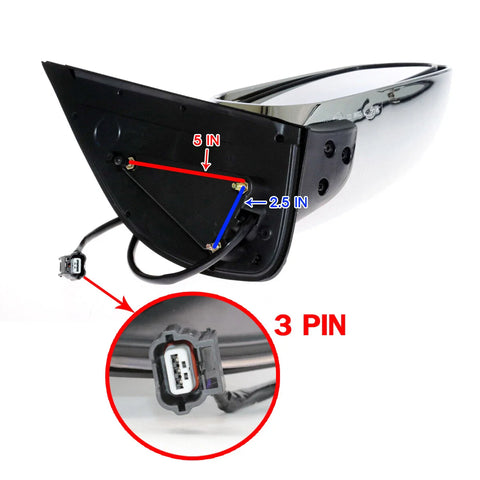 Nissan Navara D40 4WD 2005-2015 Chrome Electric Door Mirror x2