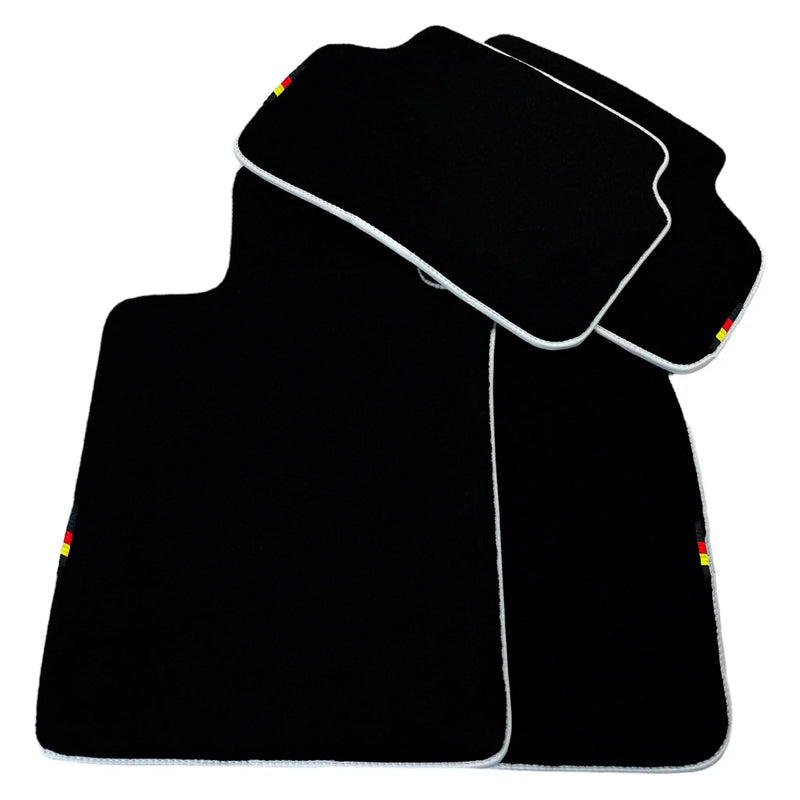 BMW 2 Series F22 Coupe 2014-2021 2 x White Trim AutoWin Black Floor Mats