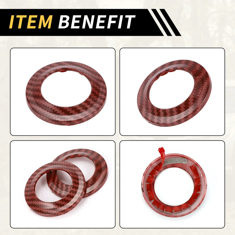 Jeep Wrangler (2007-2014) Red A Pillar Speaker Ring Cover Trim