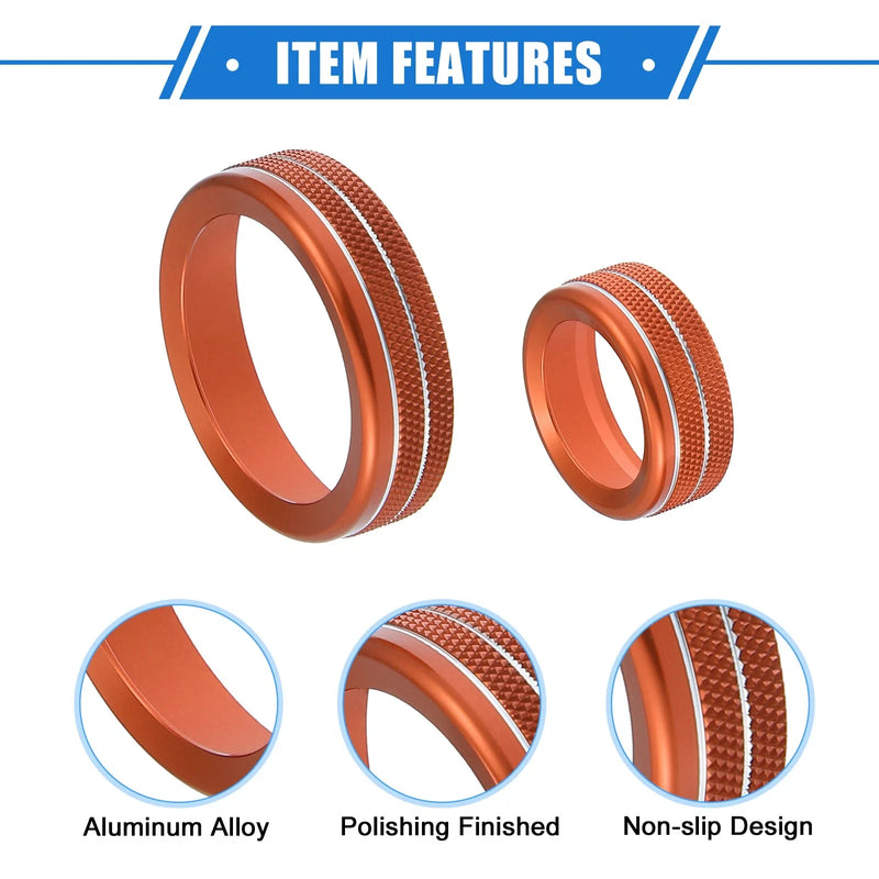 Ford Maverick (2022-2023) Orange 4 x Car AC Climate Control Knob Rings