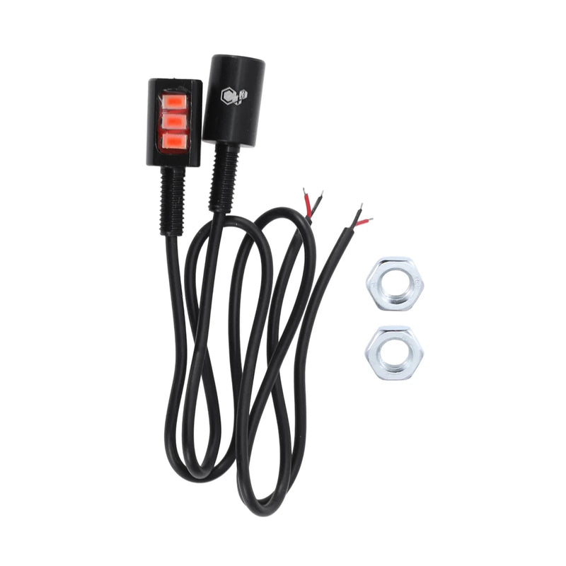 Motorcycle Waterproof Red Black 2 x License Plate Light 12V Led Tag Lamp