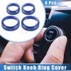Ford F150 (2021-2023) Blue 4 x AC Audio Volume Tune Switch Knob Rings