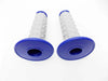 Suzuki RM370 Blue Grey Diamond Handlebar Grip Set