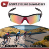Set Motorcycle Riding Goggles Red Lens Black Frame PC TPU Cycling Sunglasses