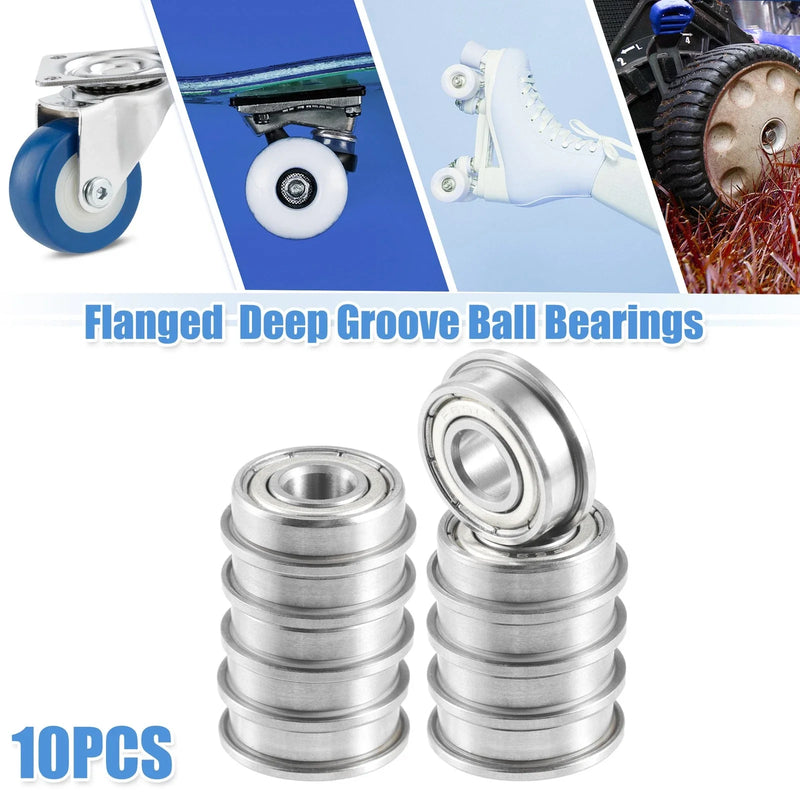 F696ZZ 10 x 6x15x5mm Single Row Flanged Bearings Deep Groove Ball Bearings