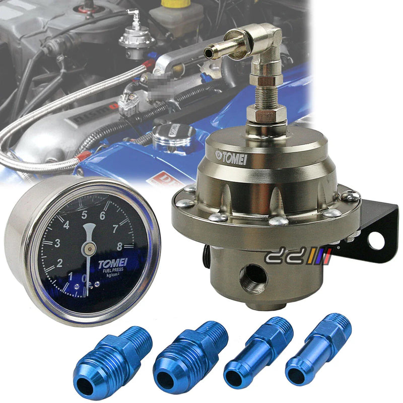 JDM Turbo EFI Engine Adjustable Fuel Pressure Regulator w/ Gauge