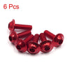 Motorcycle 6PCS M6 x 20mm Red Hexagon License Plates Fairing Bolts Screws
