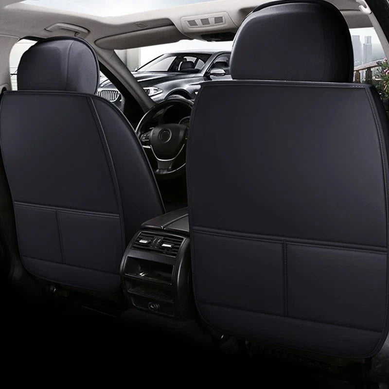 Chevy Silverado GMC Sierra Black PU Leather Front Seat Covers (2007-2023)
