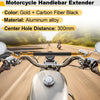 Motorcycle Handle Bar Extender Bracket 300mm Center Hole Gold Tone Black