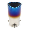 Car Blue Stainless Steel Heart Shaped Exhaust Pipe Tail Muffler Tip